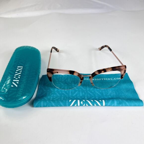 ZENNI Eyewear Pink / Brown Cat Eye 7821819 49-16-138 Eyeglass Frames Only - Picture 1 of 11